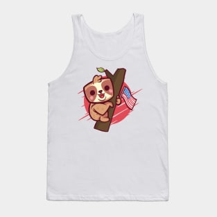 Cute Patriotic Sloth Tank Top